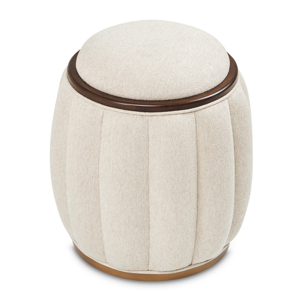 Round Bench Warm Pecan Camellia Field Collection By Michael Amini 9090804-400