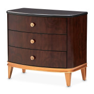 Queen Upholstered Bed 3pc Warm Pecan Camellia Field Collection By Michael Amini 9090000EK3-400