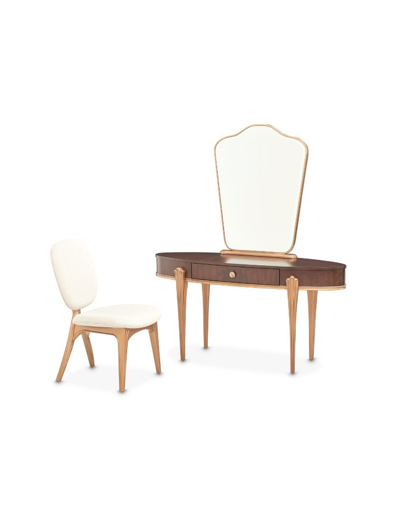 Vanity/Desk Warm Pecan Camellia Field Collection By Michael Amini 9090058-400