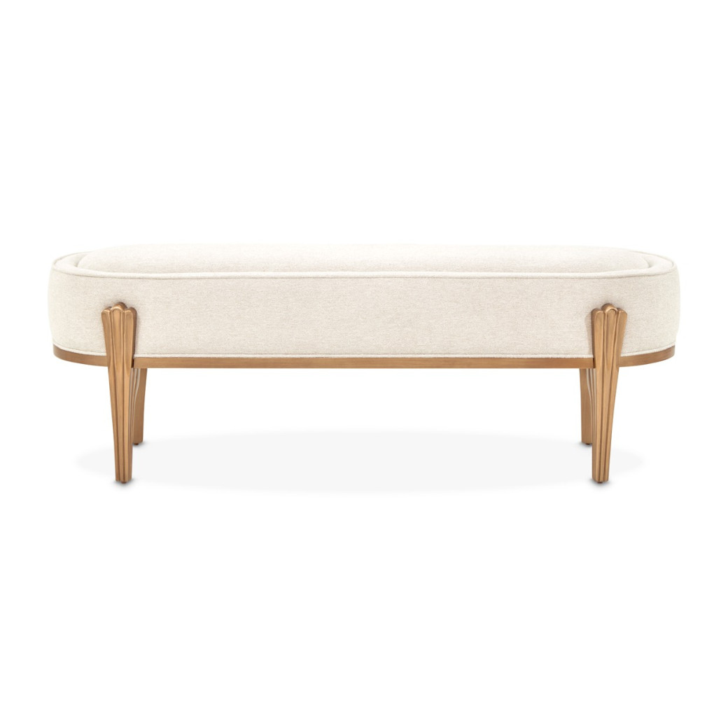 Queen Upholstered Bed 3pc Warm Pecan Camellia Field Collection By Michael Amini 9090000EK3-400