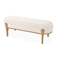 Queen Upholstered Bed 3pc Warm Pecan Camellia Field Collection By Michael Amini 9090000EK3-400