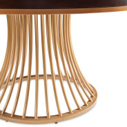 5PC Round Dining Table Warm Pecan Camellia Field Collection By Michael Amini 9090001-400