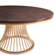5PC Round Dining Table Warm Pecan Camellia Field Collection By Michael Amini 9090001-400