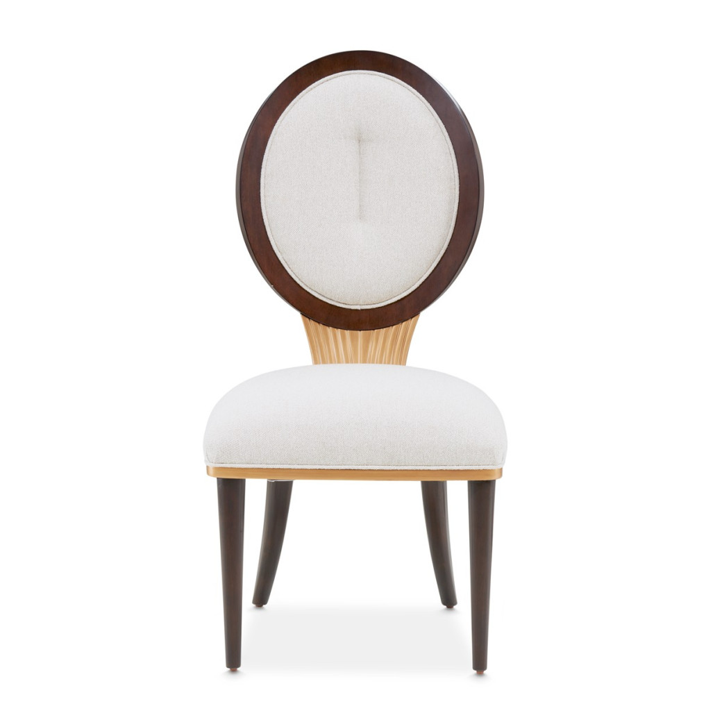 5PC Round Dining Table Warm Pecan Camellia Field Collection By Michael Amini 9090001-400