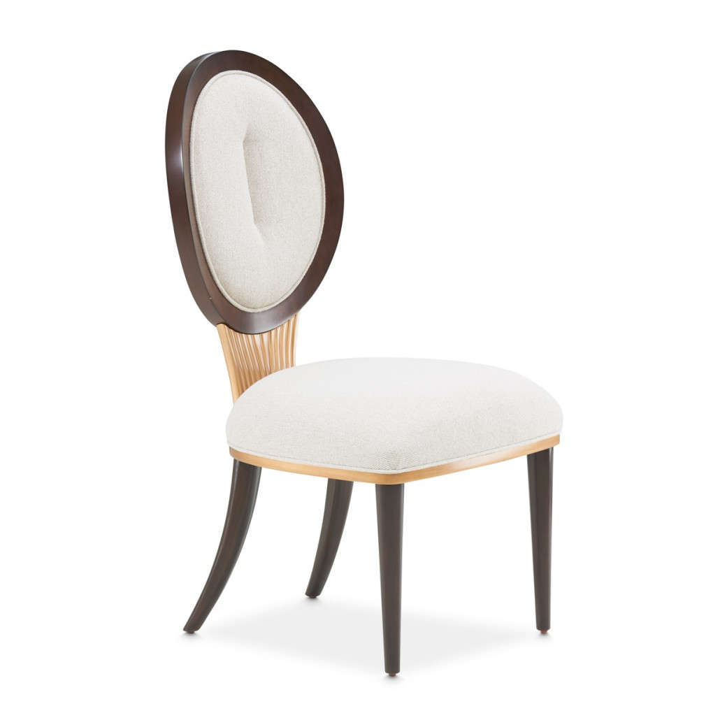 5PC Round Dining Table Warm Pecan Camellia Field Collection By Michael Amini 9090001-400