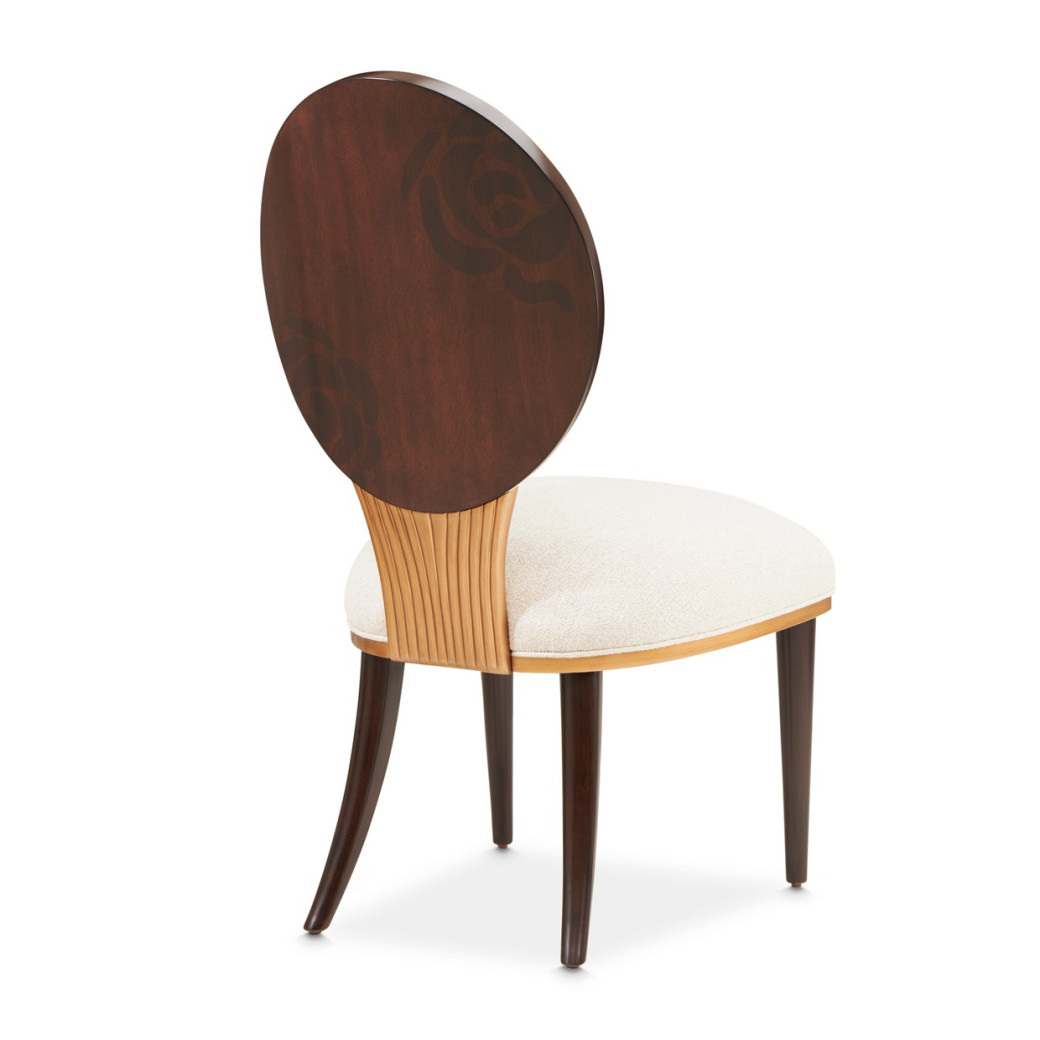 5PC Round Dining Table Warm Pecan Camellia Field Collection By Michael Amini 9090001-400