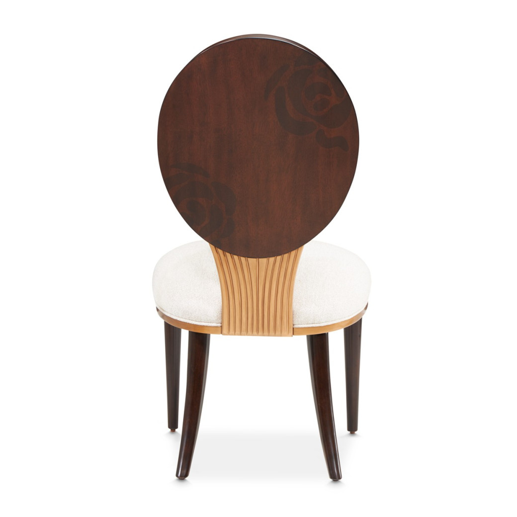 5PC Round Dining Table Warm Pecan Camellia Field Collection By Michael Amini 9090001-400