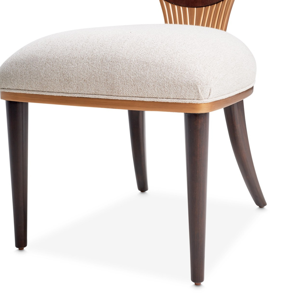 5PC Round Dining Table Warm Pecan Camellia Field Collection By Michael Amini 9090001-400