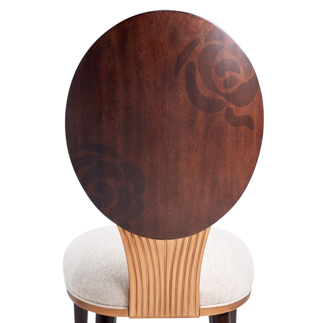 5PC Round Dining Table Warm Pecan Camellia Field Collection By Michael Amini 9090001-400