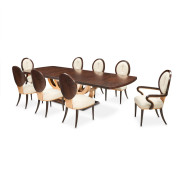 7PC Rectabgular Dining Table Warm Pecan Camellia Field Collection By Michael Amini 9090002-400