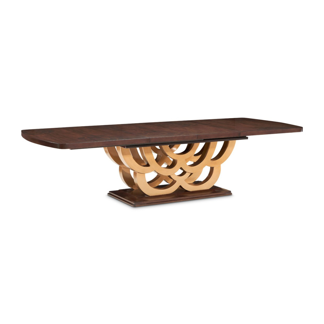 7PC Rectabgular Dining Table Warm Pecan Camellia Field Collection By Michael Amini 9090002-400
