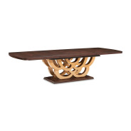7PC Rectabgular Dining Table Warm Pecan Camellia Field Collection By Michael Amini 9090002-400