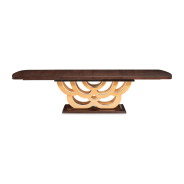 7PC Rectabgular Dining Table Warm Pecan Camellia Field Collection By Michael Amini 9090002-400