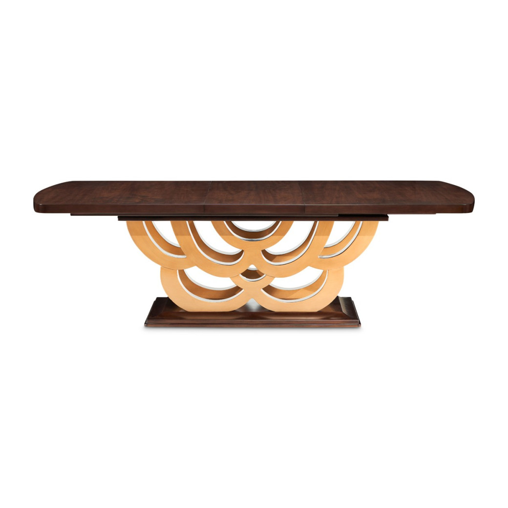 7PC Rectabgular Dining Table Warm Pecan Camellia Field Collection By Michael Amini 9090002-400