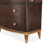 7PC Rectabgular Dining Table Warm Pecan Camellia Field Collection By Michael Amini 9090002-400