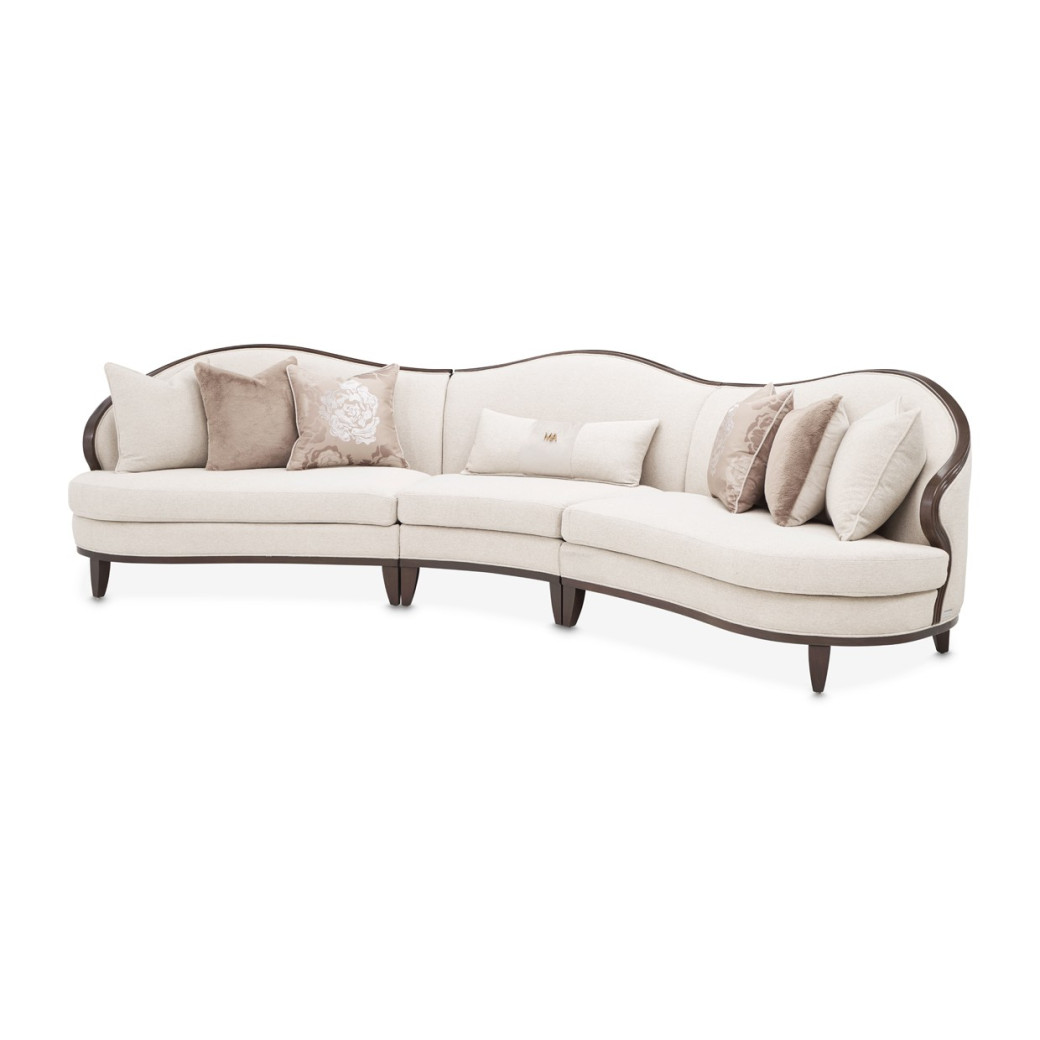 3 Piece Sofa Linen Warm Pecan Warm Pecan Camellia Field Collection By Michael Amini 9090-3PC-LINEN-400