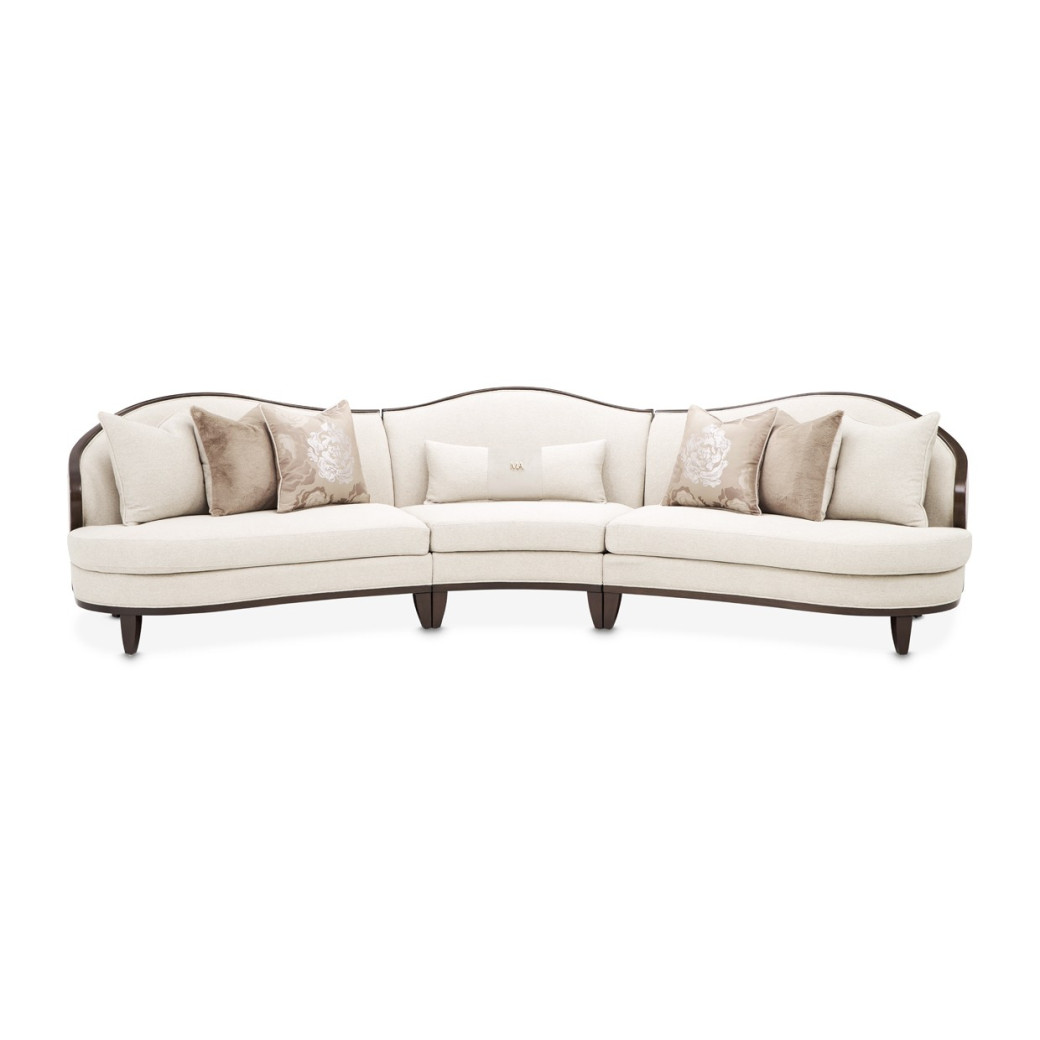 3 Piece Sofa Linen Warm Pecan Warm Pecan Camellia Field Collection By Michael Amini 9090-3PC-LINEN-400