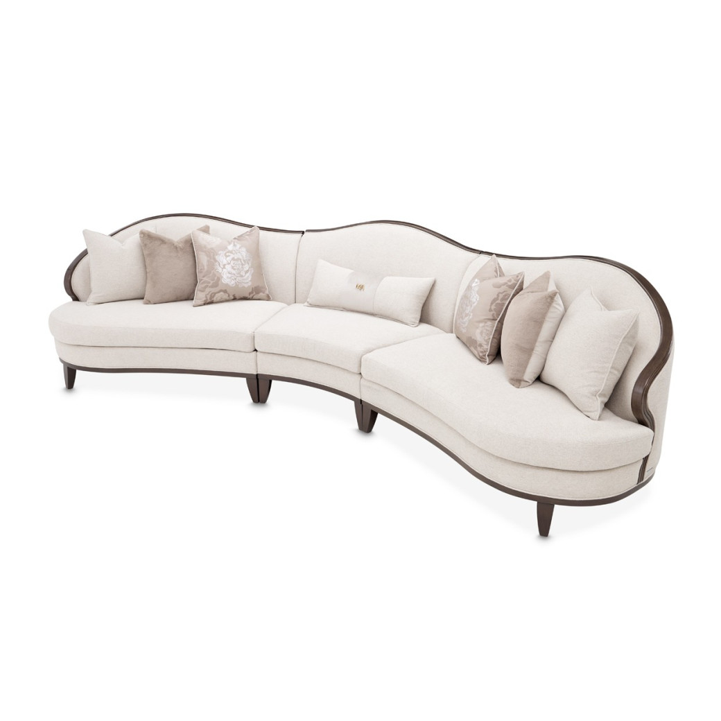 3 Piece Sofa Linen Warm Pecan Warm Pecan Camellia Field Collection By Michael Amini 9090-3PC-LINEN-400