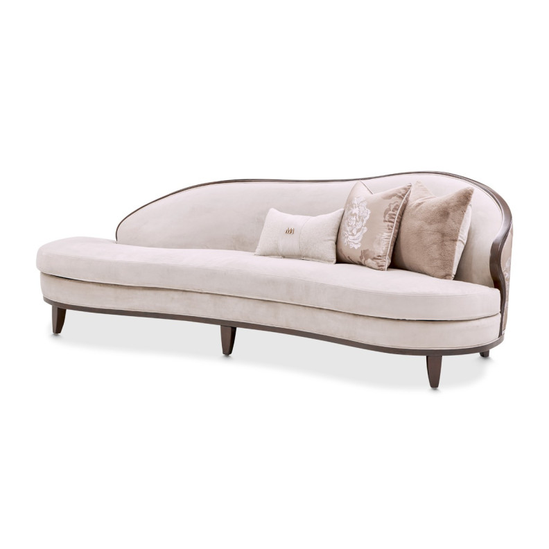 Asymmetrical Sofa Linen Warm Pecan Camellia Field Collection By Michael Amini 9090816-LINEN-400