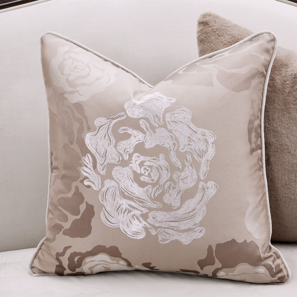 Asymmetrical Sofa Linen Warm Pecan Camellia Field Collection By Michael Amini 9090816-LINEN-400