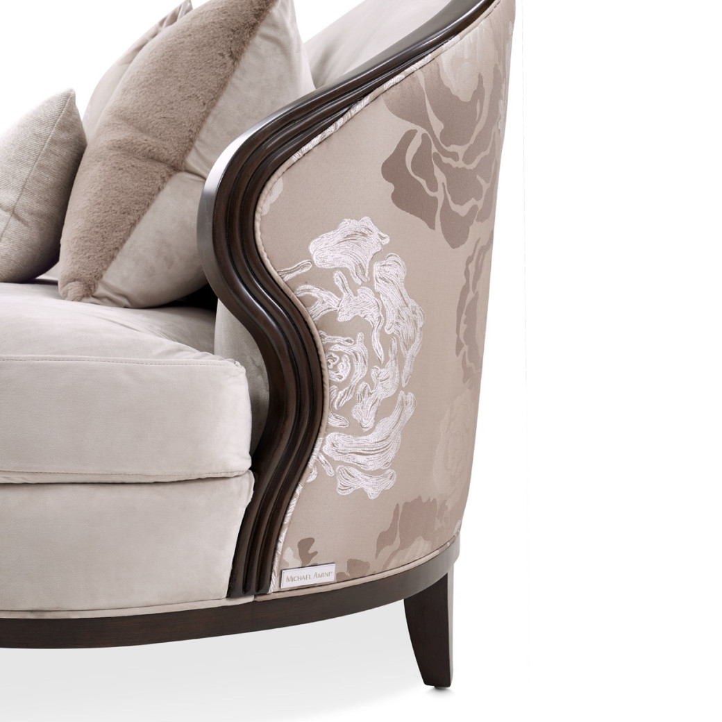 Asymmetrical Sofa Linen Warm Pecan Camellia Field Collection By Michael Amini 9090816-LINEN-400