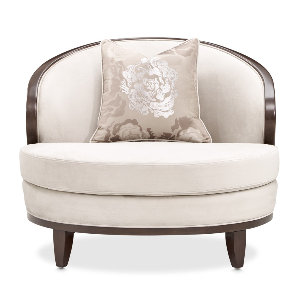 Matching Chair Linen Warm Pecan Pecan Camellia Field Collection By Michael Amini 9090835-LINEN-400