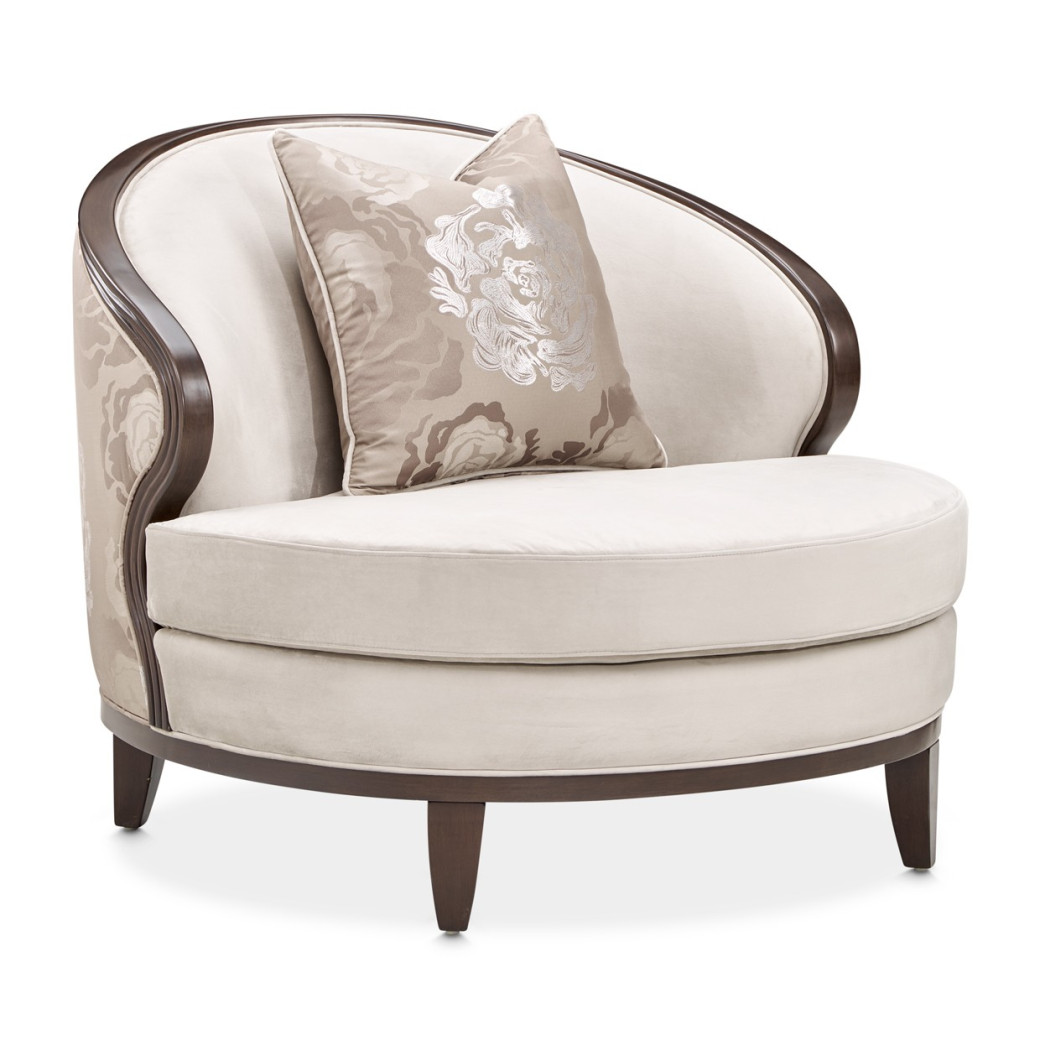 Matching Chair Linen Warm Pecan Pecan Camellia Field Collection By Michael Amini 9090835-LINEN-400