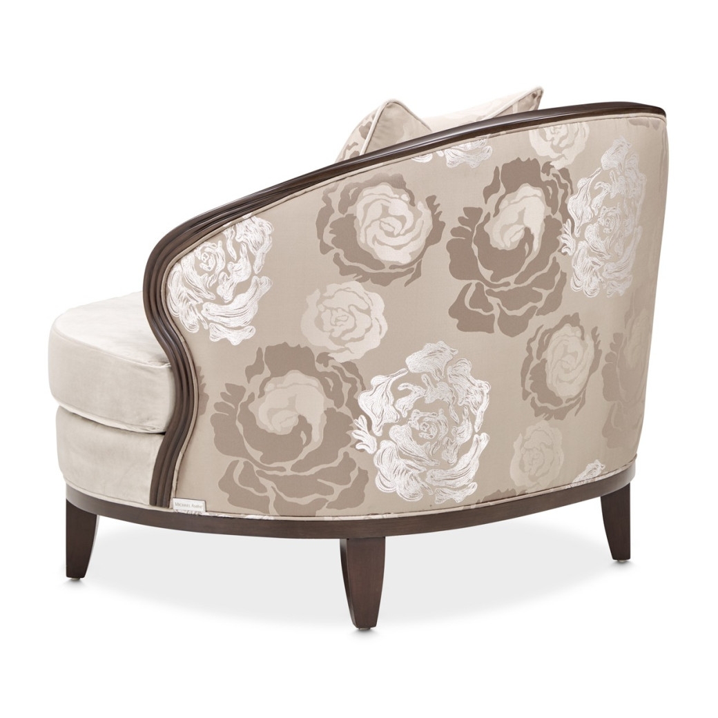 Matching Chair Linen Warm Pecan Pecan Camellia Field Collection By Michael Amini 9090835-LINEN-400