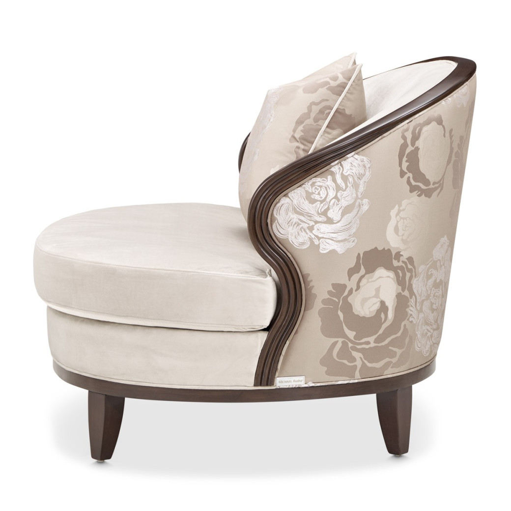Matching Chair Linen Warm Pecan Pecan Camellia Field Collection By Michael Amini 9090835-LINEN-400