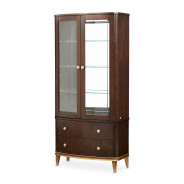 Display Cabinet 2pc Warm Pecan  Camellia Field Collection By Michael Amini 9090209-400