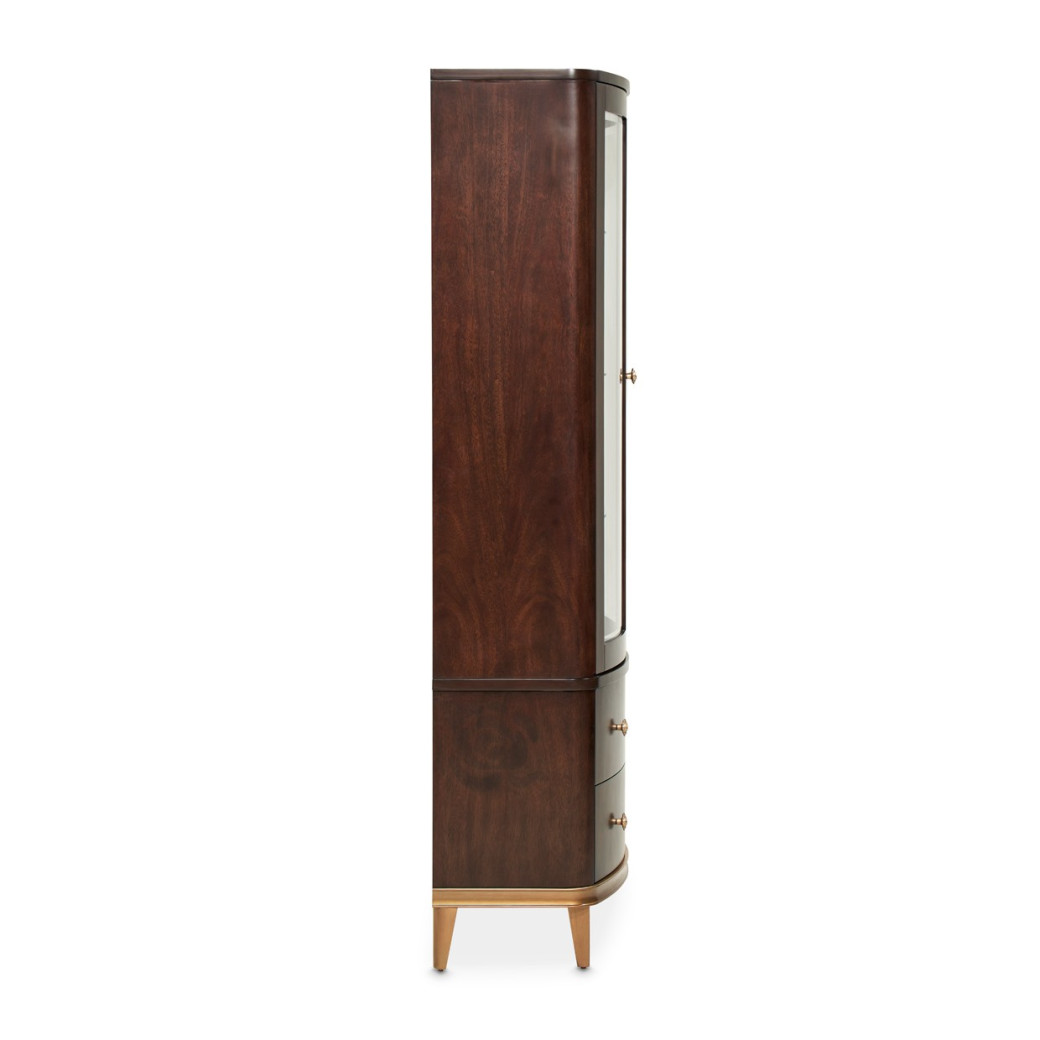 Display Cabinet 2pc Warm Pecan  Camellia Field Collection By Michael Amini 9090209-400
