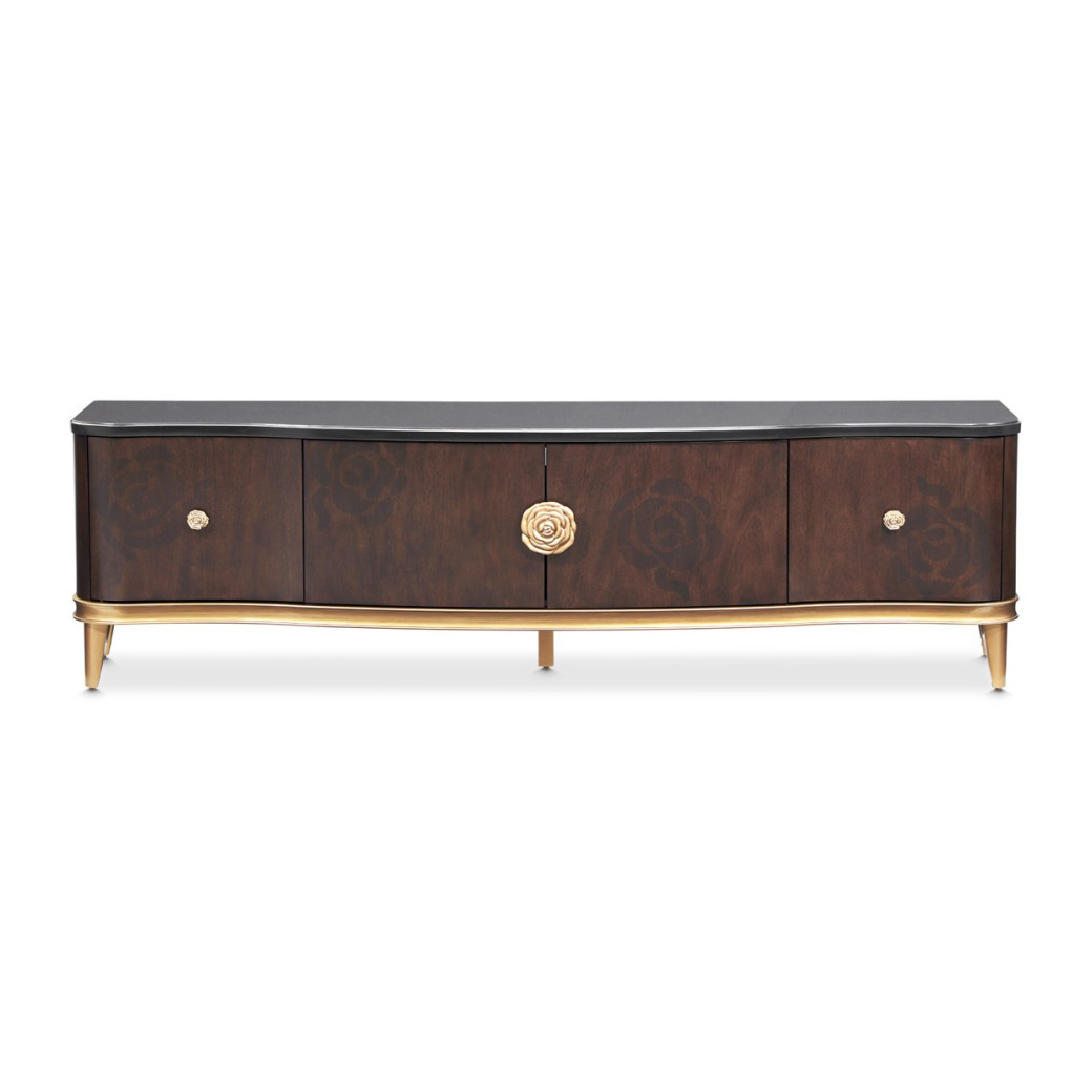 Media Cabinet Warm Pecan Camellia Field Collection By Michael Amini 9090081-400