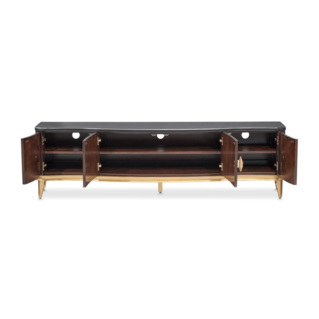 Media Cabinet Warm Pecan Camellia Field Collection By Michael Amini 9090081-400