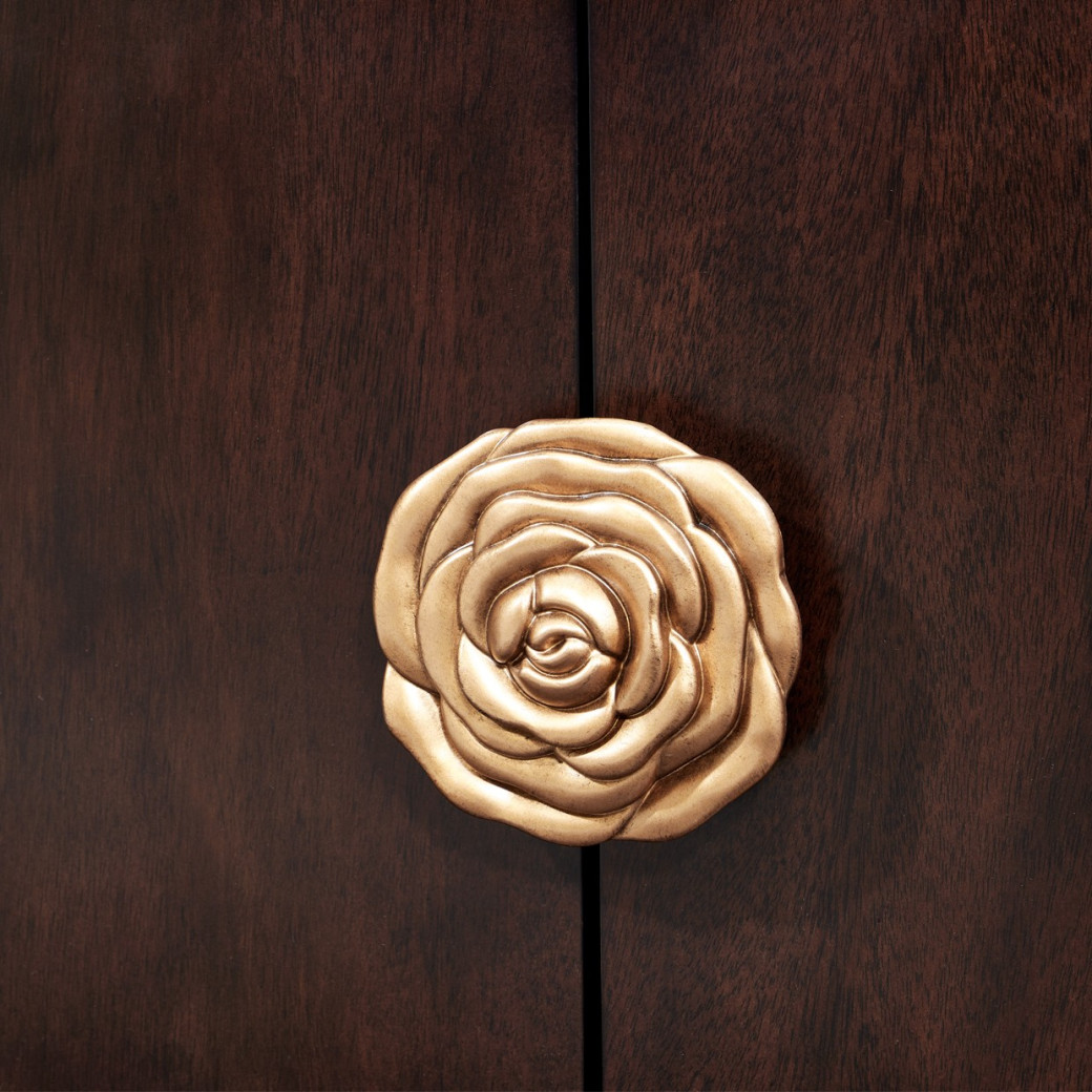 Media Cabinet Warm Pecan Camellia Field Collection By Michael Amini 9090081-400
