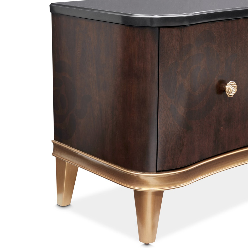 Media Cabinet Warm Pecan Camellia Field Collection By Michael Amini 9090081-400