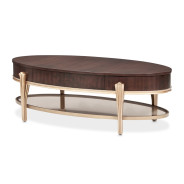 Oval Cocktail Table Warm Pecan Camellia Field Collection By Michael Amini 9090201-400