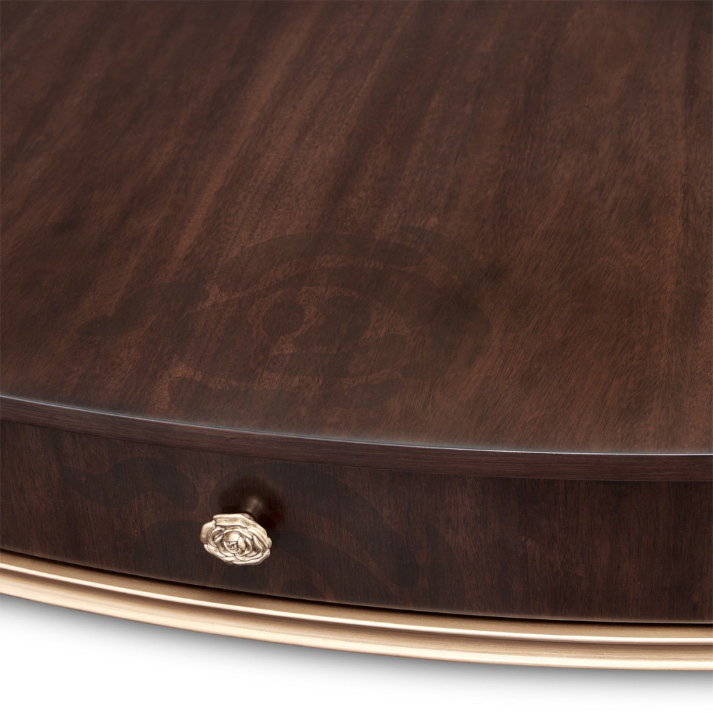 Oval Cocktail Table Warm Pecan Camellia Field Collection By Michael Amini 9090201-400