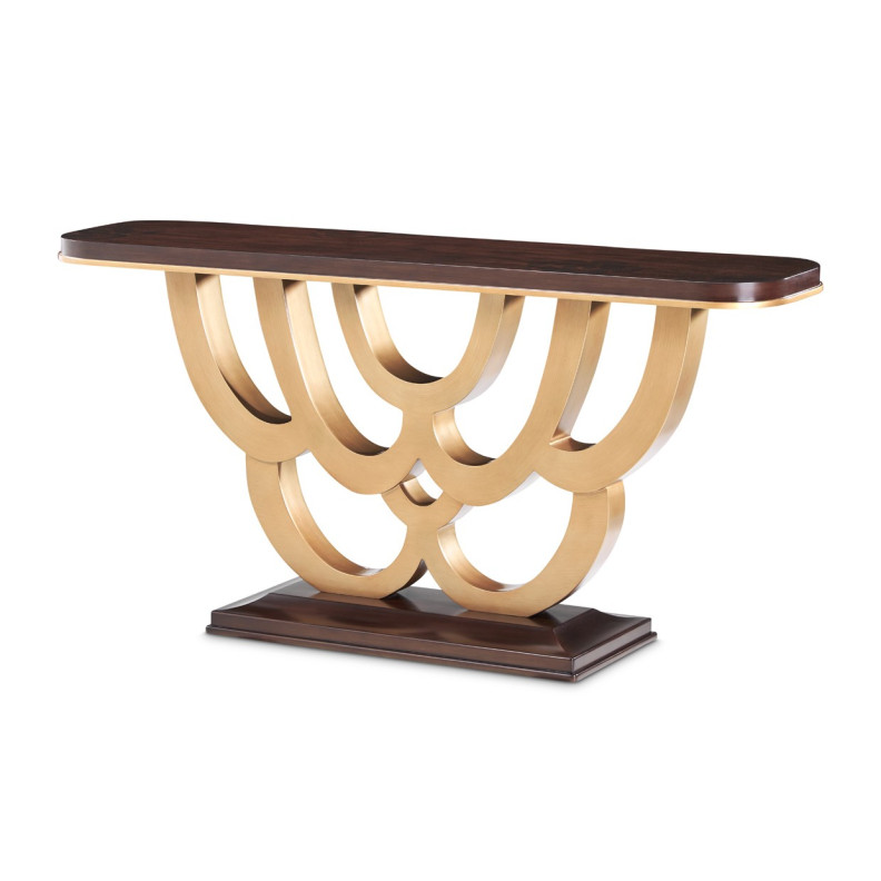 Console Table Warm Pecan Camellia Field Collection By Michael Amini 9090223-400