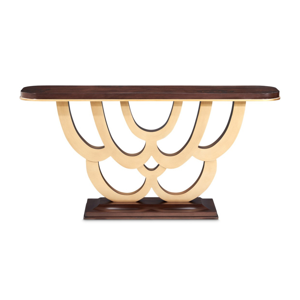 Console Table Warm Pecan Camellia Field Collection By Michael Amini 9090223-400