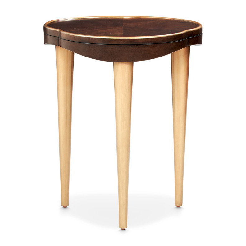 Chairside Table Warm Pecan Camellia Field Collection By Michael Amini 9090206-400