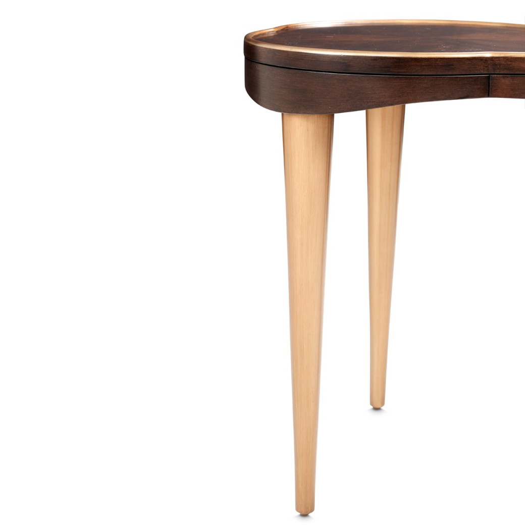Chairside Table Warm Pecan Camellia Field Collection By Michael Amini 9090206-400