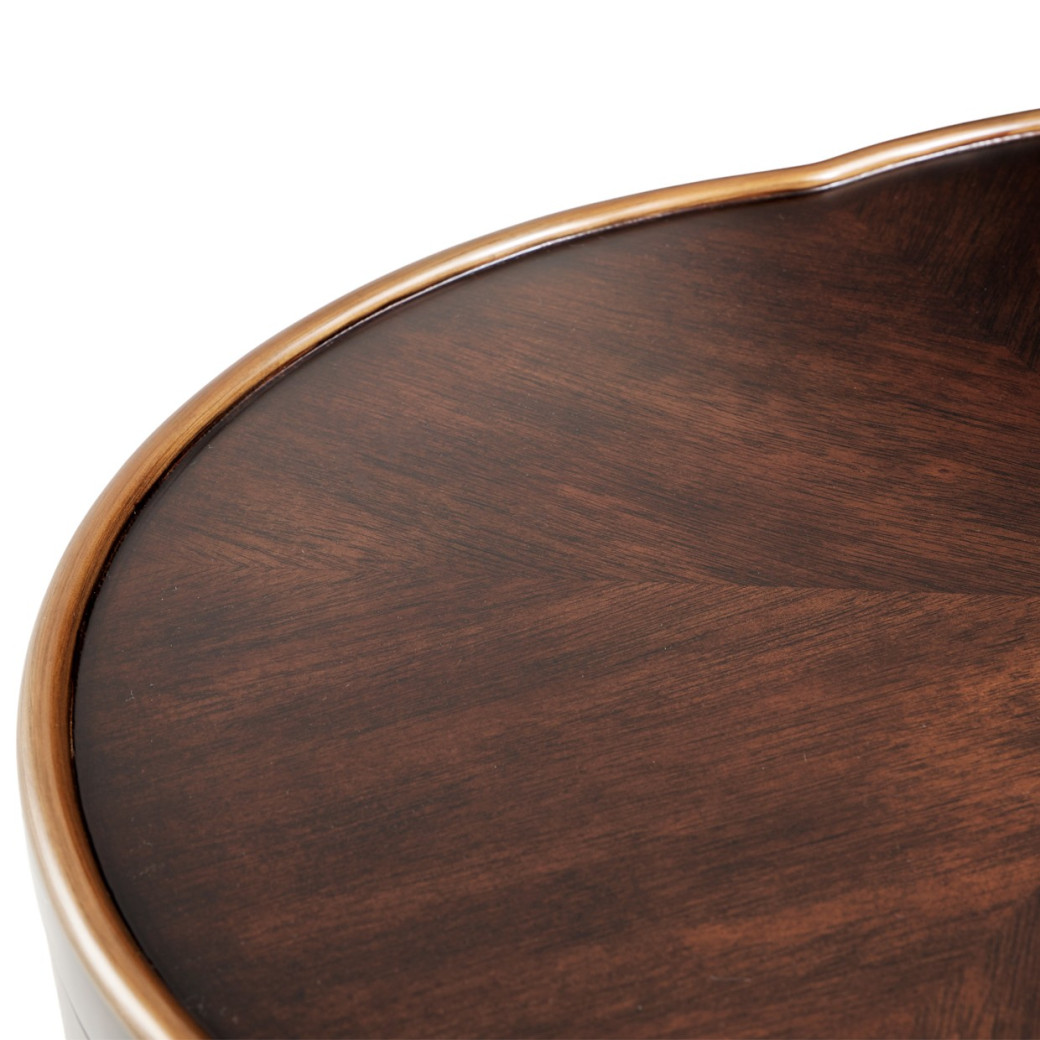 Chairside Table Warm Pecan Camellia Field Collection By Michael Amini 9090206-400