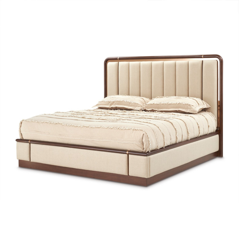 Queen Platform Bed w/Lift Mechanism & Slats (4pc) Mason Park Collection By Michael Amini