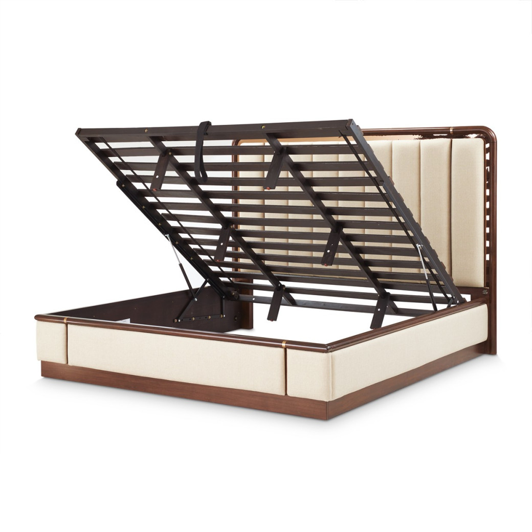 Queen Platform Bed w/Lift Mechanism & Slats (4pc) Mason Park Collection By Michael Amini