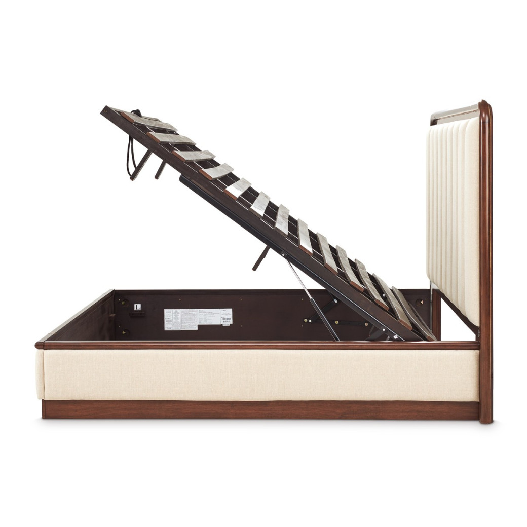 Queen Platform Bed w/Lift Mechanism & Slats (4pc) Mason Park Collection By Michael Amini