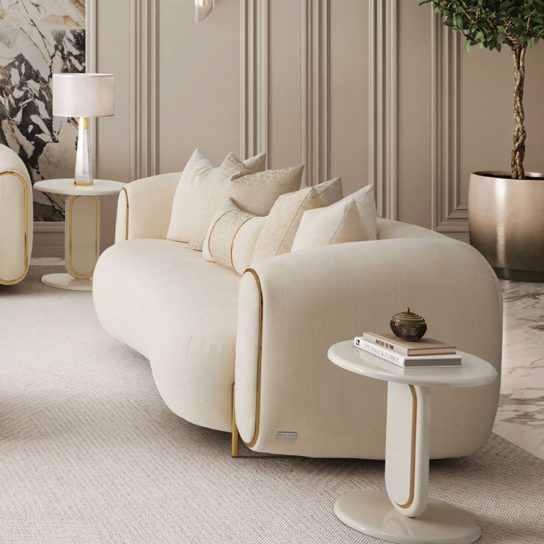 Loveseat Crepe Gold Sassani Collection By Michael Amini LFR-SSNI825-CPE-806