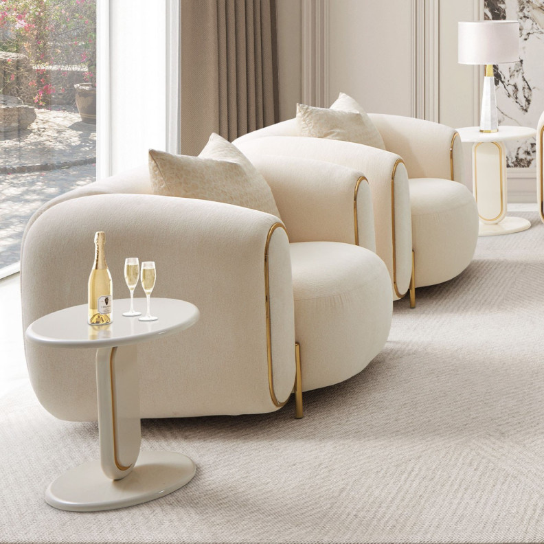Chair Crepe Gold Sassani Collection By Michael Amini LFR-SSNI835-CPE-806