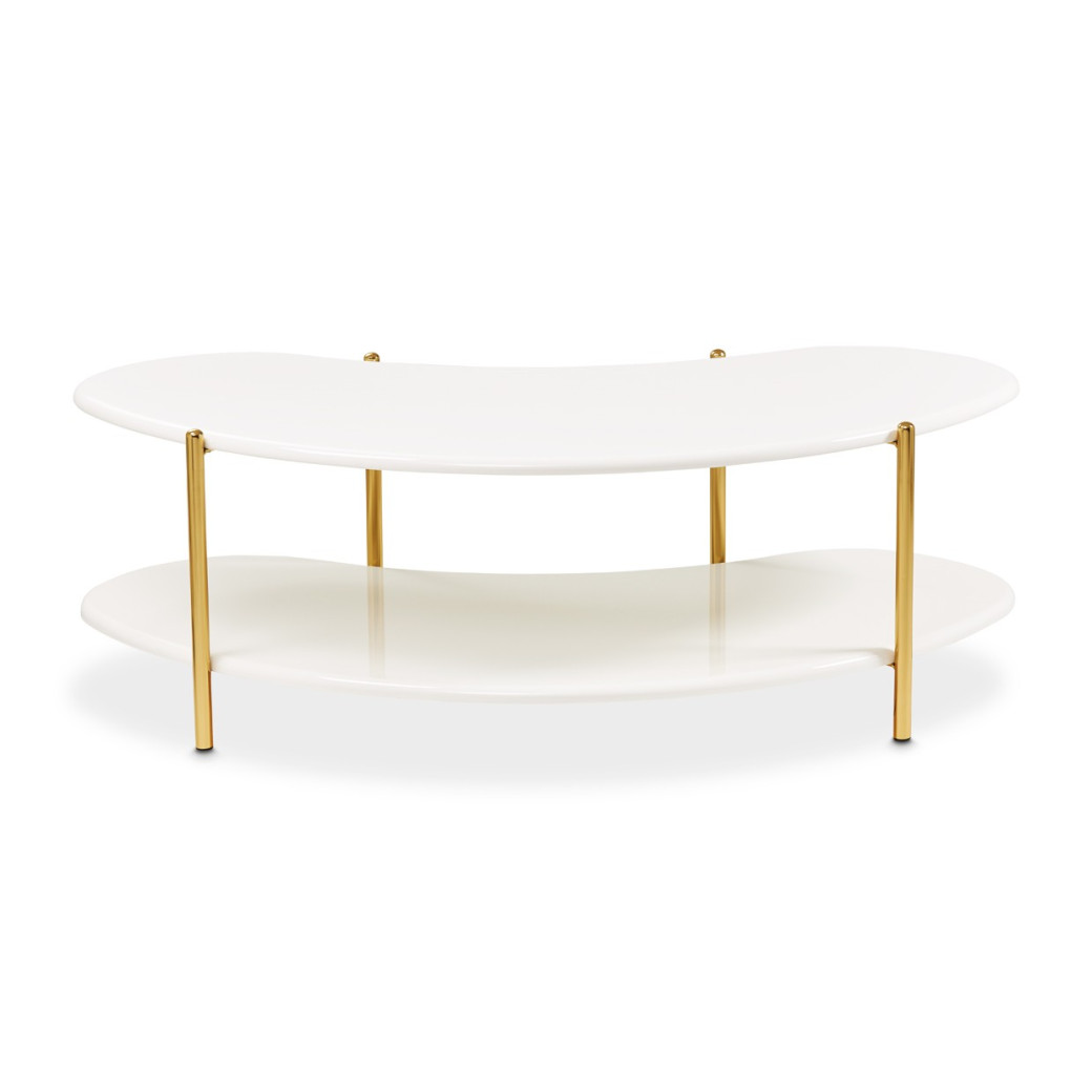 Cocktail Table Pearl White/Gold Sassani Collection By Michael Amini LFR-SSNI201-128