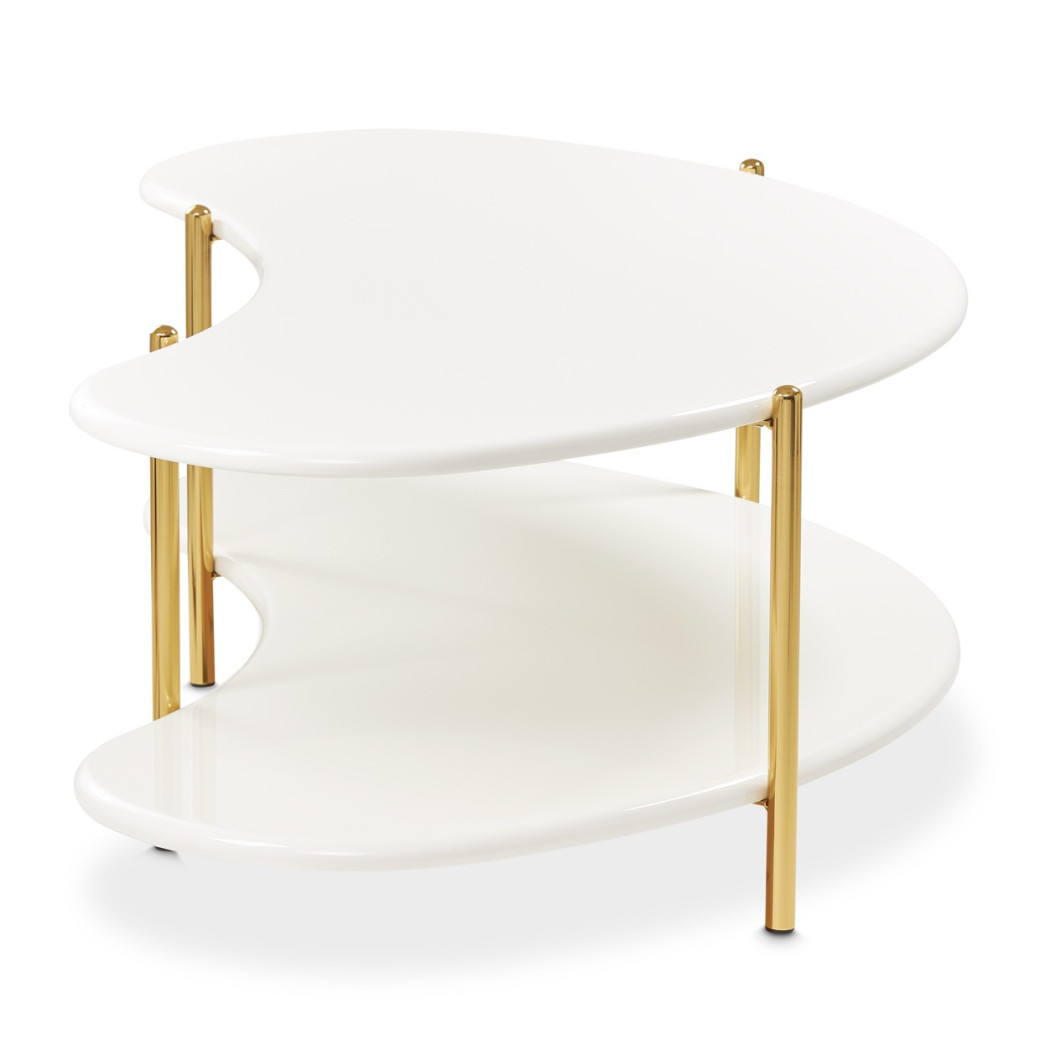 Cocktail Table Pearl White/Gold Sassani Collection By Michael Amini LFR-SSNI201-128