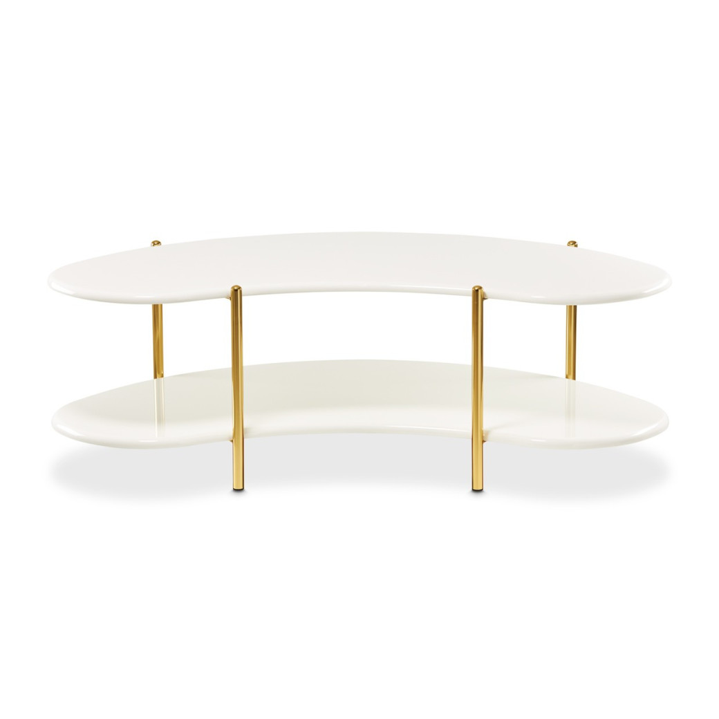 Cocktail Table Pearl White/Gold Sassani Collection By Michael Amini LFR-SSNI201-128